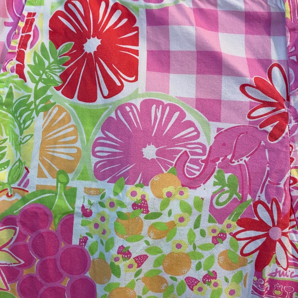 Lilly Pulitzer Women’s Shorts Juice Stand Patch Print Palm Beach Fit Size 8